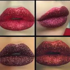 Glittered Lipstick Red