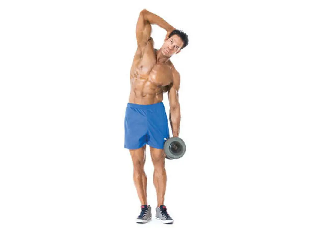 Dumbbell Side Bend You can do this routine either